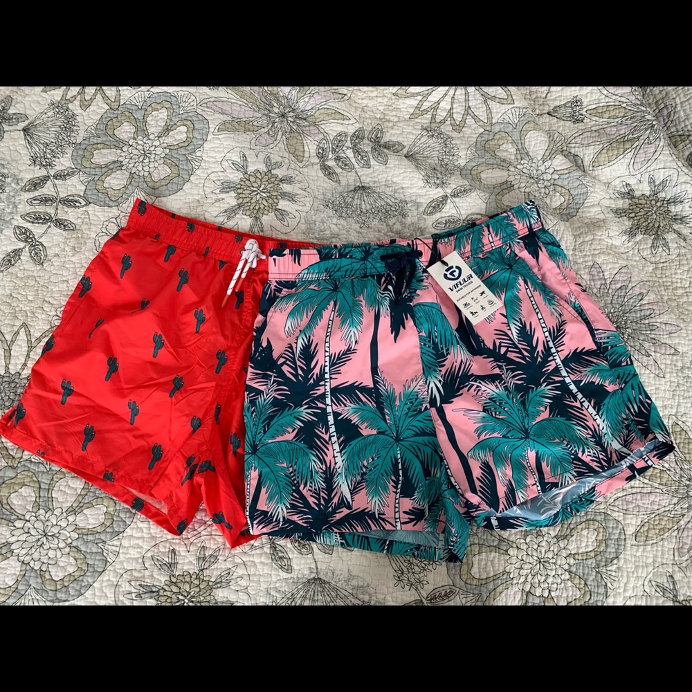 Fun mens swim trunks- set of 2